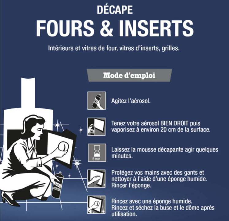 Décapant vitre insert, poêle à bois et four – Nettoyage efficace des dépôts tenaces