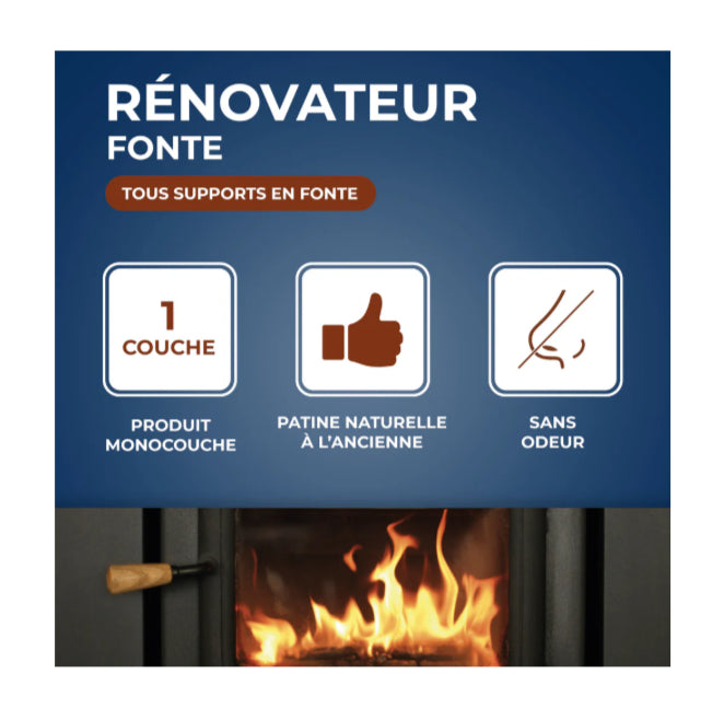 Rénovateur fonte et acier pour poêle et insert bois – Redonne de l’éclat à vos équipements